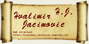 Hvalimir Jaćimović vizit kartica